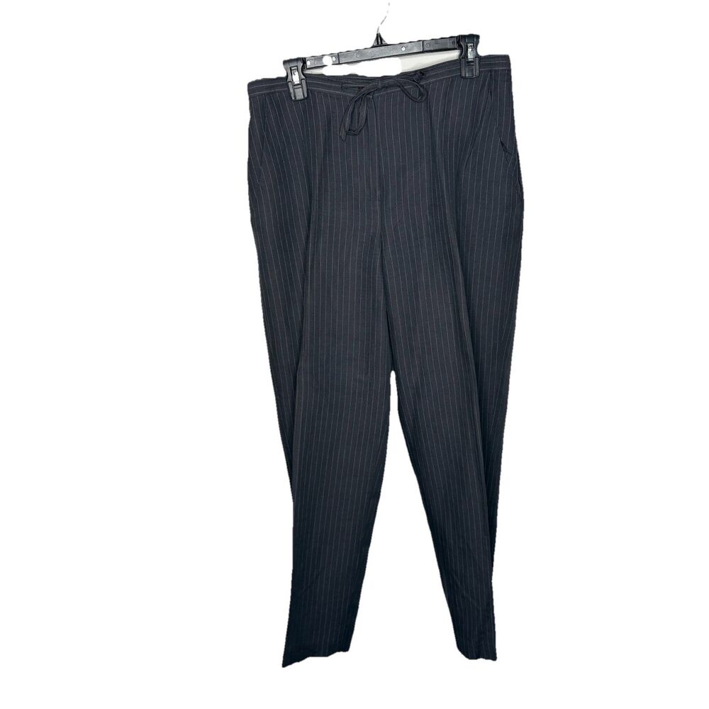 The Limited Pinstripe Drawstring Pull on  Linen Rayon Blend Pants Size Medium
